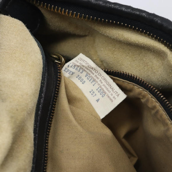 BOTTEGA VENETA INTRECCIATO Hobo Bag Leather Black 115653 Auth yk20840SAV