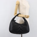 BOTTEGA VENETA INTRECCIATO Hobo Bag Leather Black 115653 Auth yk20840SAV-22