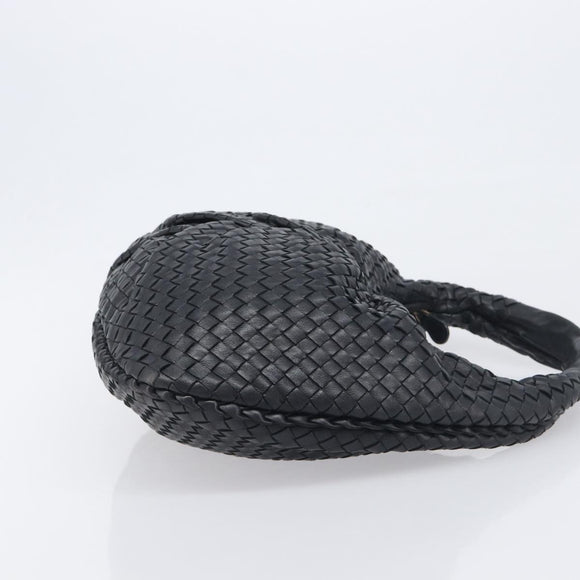 BOTTEGA VENETA INTRECCIATO Hobo Bag Leather Black 115653 Auth yk20840SAV