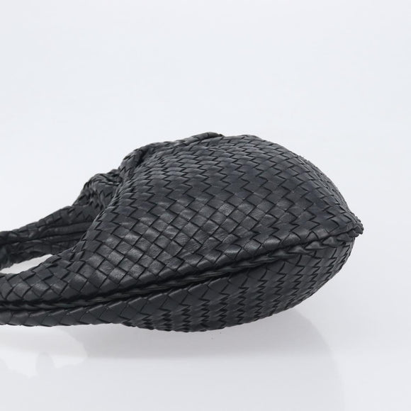 BOTTEGA VENETA INTRECCIATO Hobo Bag Leather Black 115653 Auth yk20840SAV