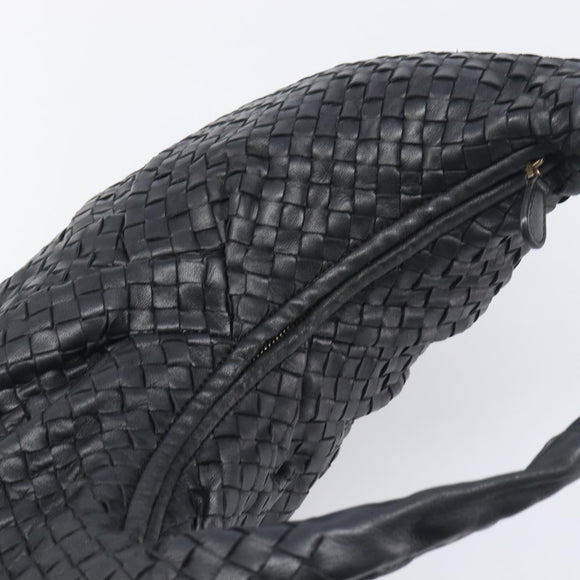 BOTTEGA VENETA INTRECCIATO Hobo Bag Leather Black 115653 Auth yk20840SAV