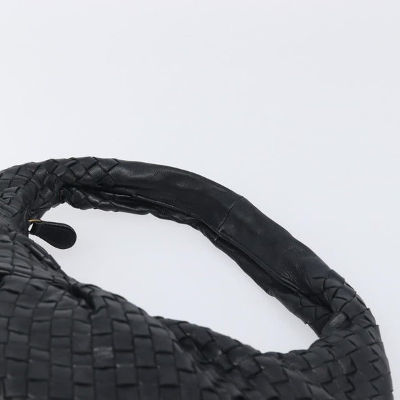 BOTTEGA VENETA INTRECCIATO Hobo Bag Leather Black 115653 Auth yk20840SAV