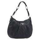 PRADA Shoulder Bag Leather Black Silver Auth yk20841SAV-1
