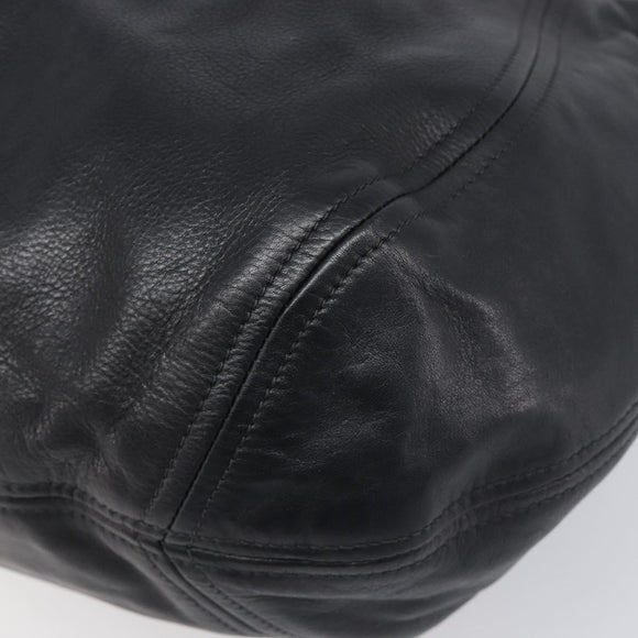 PRADA Shoulder Bag Leather Black Silver Auth yk20841SAV