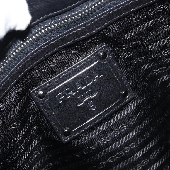 PRADA Shoulder Bag Leather Black Silver Auth yk20841SAV