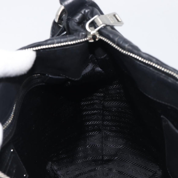 PRADA Shoulder Bag Leather Black Silver Auth yk20841SAV