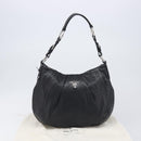 PRADA Shoulder Bag Leather Black Silver Auth yk20841SAV-12