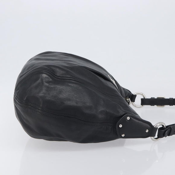 PRADA Shoulder Bag Leather Black Silver Auth yk20841SAV