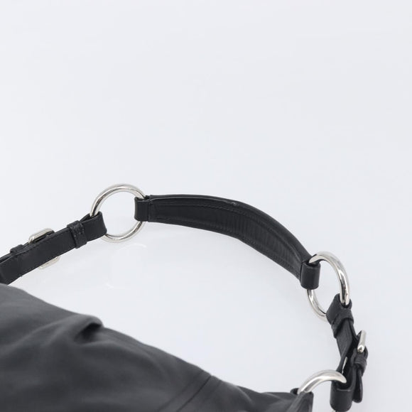 PRADA Shoulder Bag Leather Black Silver Auth yk20841SAV