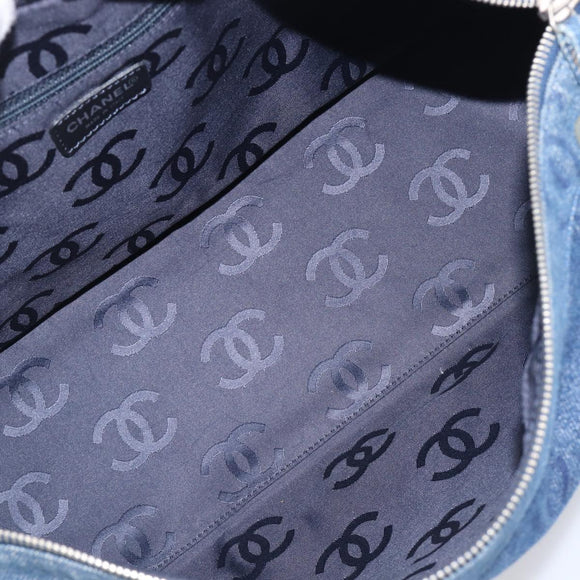 CHANEL COCO Mark Shoulder Bag Denim Blue Silver CC Auth yk20842V