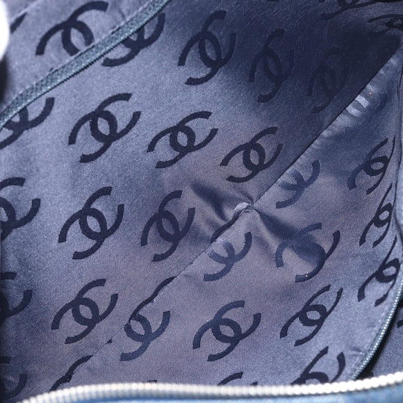 CHANEL COCO Mark Shoulder Bag Denim Blue Silver CC Auth yk20842V