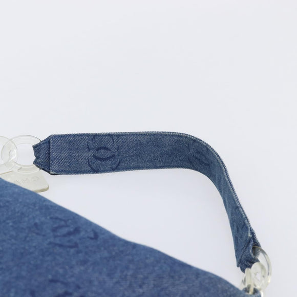 CHANEL COCO Mark Shoulder Bag Denim Blue Silver CC Auth yk20842V
