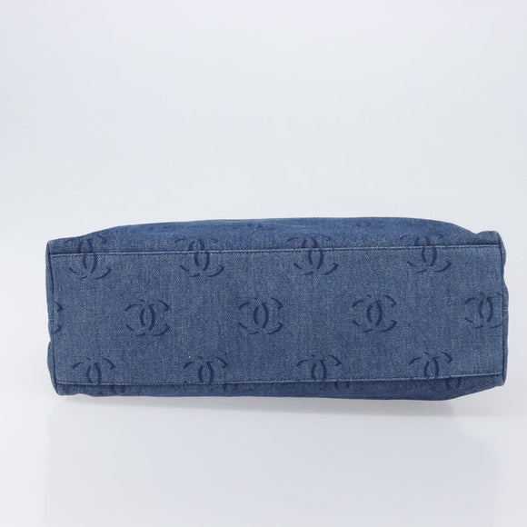 CHANEL COCO Mark Shoulder Bag Denim Blue Silver CC Auth yk20842V