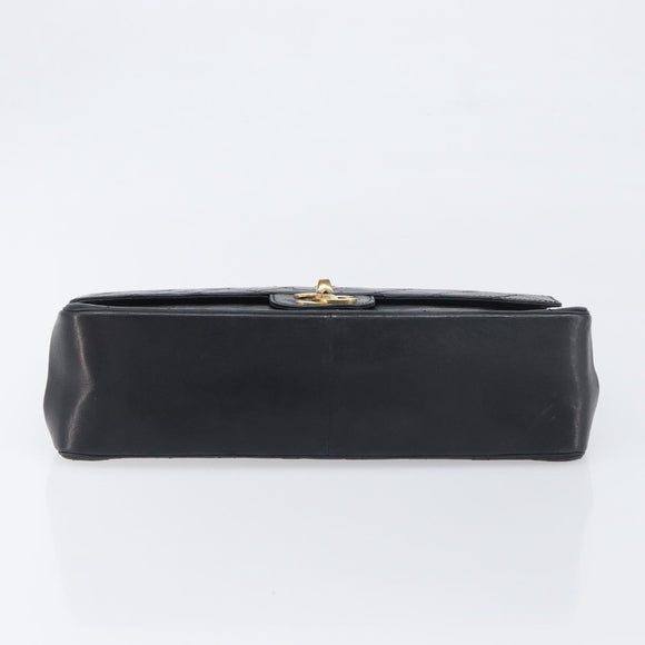 CHANEL Matelasse Chain Hand Bag Lamb Skin Black Gold CC Auth yk20843V