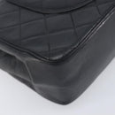 CHANEL Matelasse Chain Hand Bag Lamb Skin Black Gold CC Auth yk20843V-16