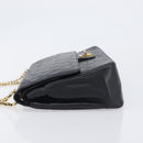 CHANEL Matelasse Chain Hand Bag Lamb Skin Black Gold CC Auth yk20843V-4