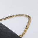 CHANEL Matelasse Chain Hand Bag Lamb Skin Black Gold CC Auth yk20843V-8