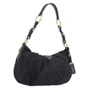 PRADA Shoulder Bag Nylon Black Gold Auth yk20847V-1