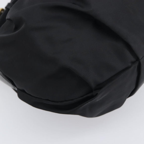 PRADA Shoulder Bag Nylon Black Gold Auth yk20847V