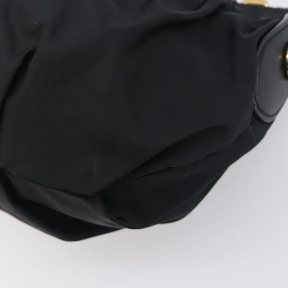 PRADA Shoulder Bag Nylon Black Gold Auth yk20847V
