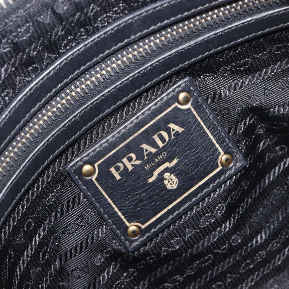 PRADA Shoulder Bag Nylon Black Gold Auth yk20847V