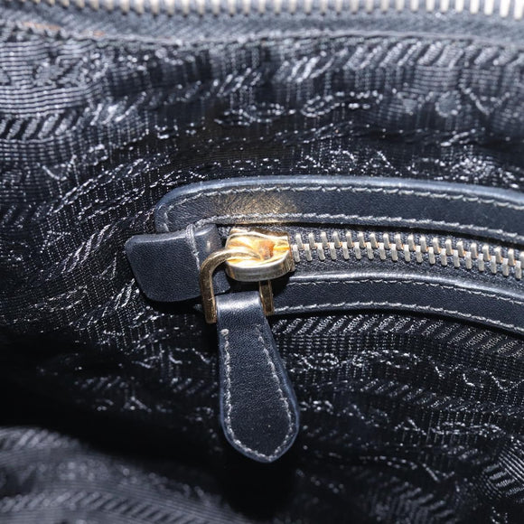 PRADA Shoulder Bag Nylon Black Gold Auth yk20847V