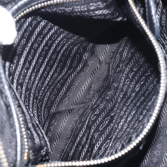 PRADA Shoulder Bag Nylon Black Gold Auth yk20847V