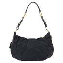 PRADA Shoulder Bag Nylon Black Gold Auth yk20847V-2
