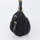 PRADA Shoulder Bag Nylon Black Gold Auth yk20847V-3