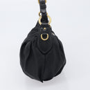 PRADA Shoulder Bag Nylon Black Gold Auth yk20847V-4