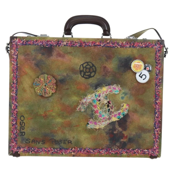 CHANEL Embroidery Graffiti 2015 On The Pavement Attache Case 2way Auth yk20849SM