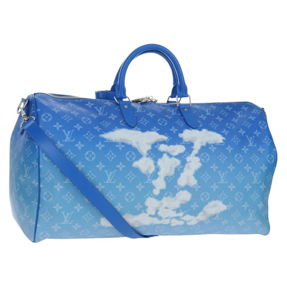 LOUIS VUITTON Monogram Crows Keepall Bandouliere 50 Blue M45428 Auth yk20850SAM