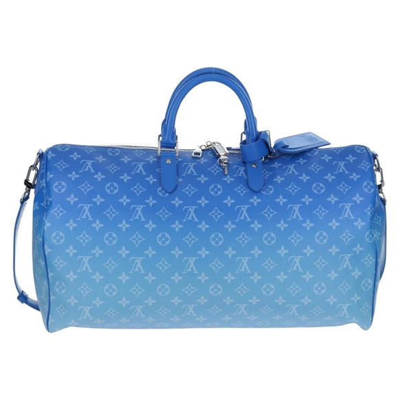 LOUIS VUITTON Monogram Crows Keepall Bandouliere 50 Blue M45428 Auth yk20850SAM