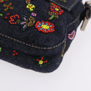 FENDI Mamma Baguette Shoulder Bag Denim Beads Multicolor Silver Auth yk20851SM-15
