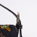 FENDI Mamma Baguette Shoulder Bag Denim Beads Multicolor Silver Auth yk20851SM-18