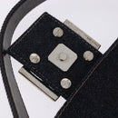 FENDI Mamma Baguette Shoulder Bag Denim Beads Multicolor Silver Auth yk20851SM-22