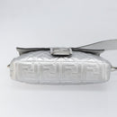 FENDI Zucca Mamma Baguette Shoulder Bag Leather Silver 8BR600 Auth yk20852SAM-11