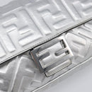 FENDI Zucca Mamma Baguette Shoulder Bag Leather Silver 8BR600 Auth yk20852SAM-16
