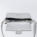 FENDI Zucca Mamma Baguette Shoulder Bag Leather Silver 8BR600 Auth yk20852SAM-18