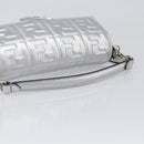 FENDI Zucca Mamma Baguette Shoulder Bag Leather Silver 8BR600 Auth yk20852SAM-7
