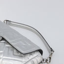FENDI Zucca Mamma Baguette Shoulder Bag Leather Silver 8BR600 Auth yk20852SAM-8