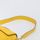 FENDI Zucca Mamma Baguette Shoulder Bag Leather Yellow 8BR600 Auth yk20853SAM-15