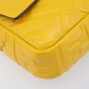 FENDI Zucca Mamma Baguette Shoulder Bag Leather Yellow 8BR600 Auth yk20853SAM-17