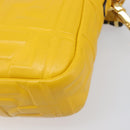 FENDI Zucca Mamma Baguette Shoulder Bag Leather Yellow 8BR600 Auth yk20853SAM-18