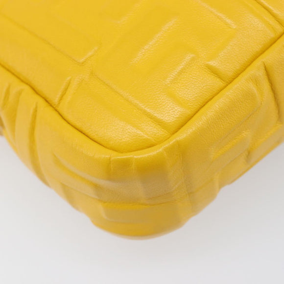 FENDI Zucca Mamma Baguette Shoulder Bag Leather Yellow 8BR600 Auth yk20853SAM
