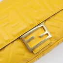 FENDI Zucca Mamma Baguette Shoulder Bag Leather Yellow 8BR600 Auth yk20853SAM-20