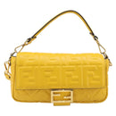 FENDI Zucca Mamma Baguette Shoulder Bag Leather Yellow 8BR600 Auth yk20853SAM-13