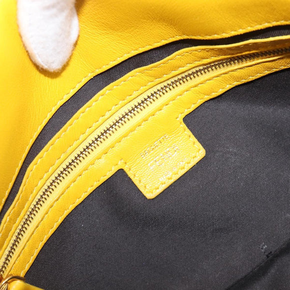FENDI Zucca Mamma Baguette Shoulder Bag Leather Yellow 8BR600 Auth yk20853SAM