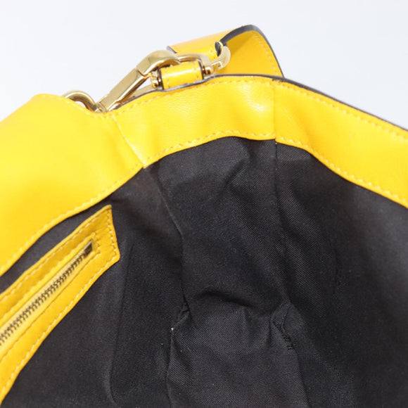 FENDI Zucca Mamma Baguette Shoulder Bag Leather Yellow 8BR600 Auth yk20853SAM
