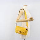 FENDI Zucca Mamma Baguette Shoulder Bag Leather Yellow 8BR600 Auth yk20853SAM-28